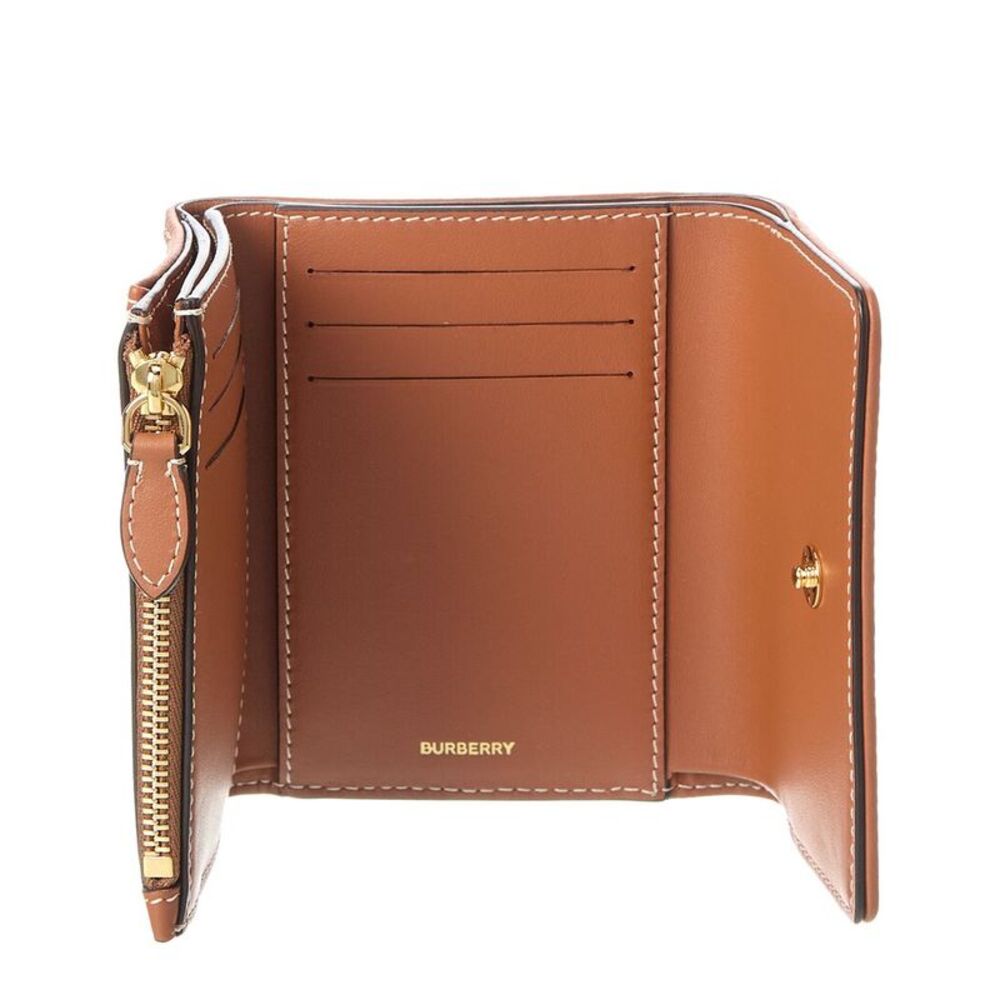 Burberry Check E-Canvas & Leather French Wallet, Beige - Picture 4 of 4